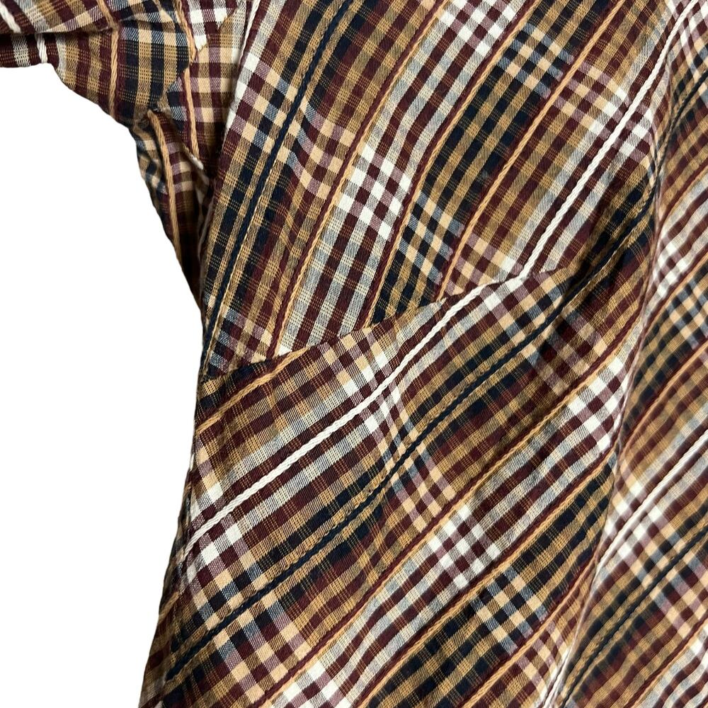Veronica Beard Isabel Brown Plaid Puff Long Sleeve Mock Neck Top Size 2 - Picture 8 of 15